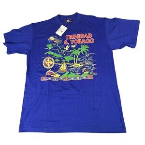 Daddy Shirt Mens XL Blue Trinidad & Tobago Caribbean Graphic Tee NWT Heavyweight